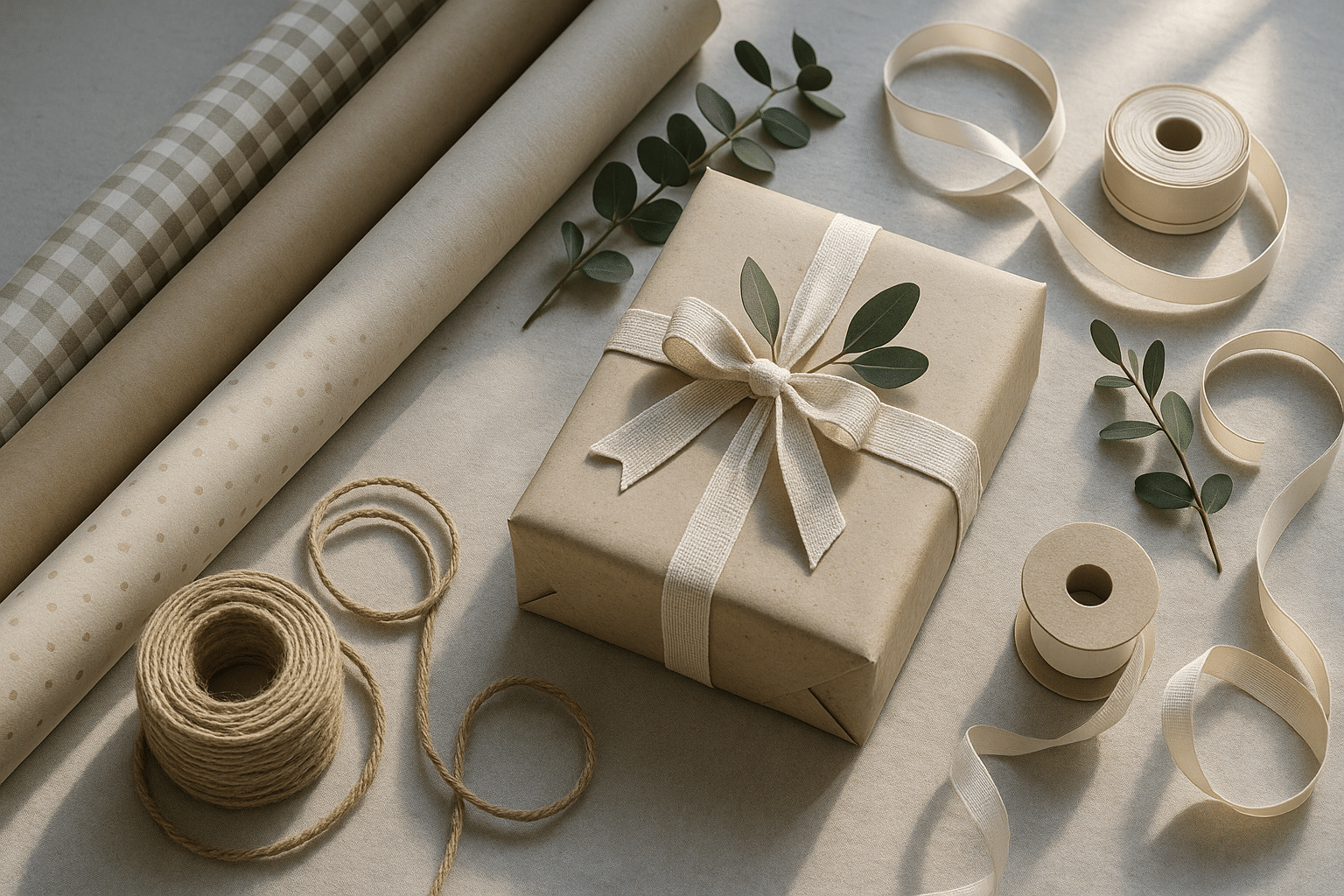 Emballages cadeau &eacute;co et cr&eacute;atifs : 12 techniques (papier r&eacute;cup, furoshiki, finitions pro)